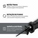 Ver imagem 3 de Serra Sabre Wf SA01 1200W com Punho Giratório Cinza Wap 220V
