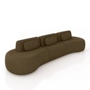 Ver imagem 2 de Sofá Sala de Estar Modulado França 366cm Encosto Articulável com Almofadas Veludo Marrom G45 - Gran