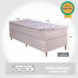 Colchão Solteiro Molas Ensacadas Aghata + Base 088x188x68 - 7