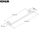 Ver imagem 4 de Porta Toalha Barra 610mm Cromado Elate Kohler 27287br-cp