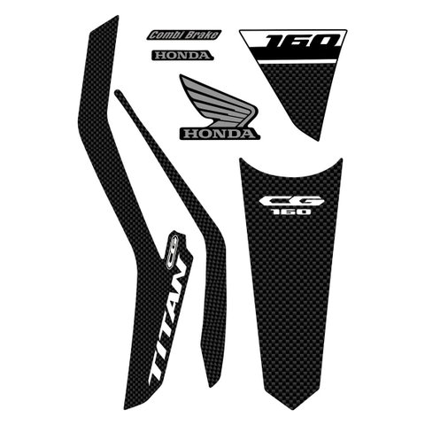 Kit Adesivo Faixa Protetor Cg Titan 160c Carbono 2018 a 2021 Cobra Motoparts