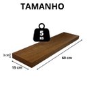 Ver imagem 4 de Kit 3 Prateleiras Grossas Flutuante 60x15cm Mdf Amadeirado Rustico com Suporte Invisível Flutuante