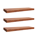 Ver imagem 1 de Kit 3 Prateleiras Grossas Madeira Maciça Suporte Invisível