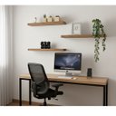 Ver imagem 2 de Kit 3 Prateleiras Grossas Flutuante 60x15cm Mdf Amadeirado Rustico com Suporte Invisível Flutuante