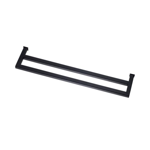 Toalheiro de Banho Banheiro Duplo 60cm em Aço Inox Black Matte Preto Fosco Stainless