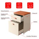 Ver imagem 5 de Gaveteiro Escritório 2 Gavetas com Rodinhas Faria Lima Off White Nature Madeirado