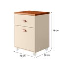 Ver imagem 6 de Gaveteiro Escritório 2 Gavetas com Rodinhas Faria Lima Off White Nature Madeirado