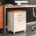 Ver imagem 1 de Gaveteiro Escritório 2 Gavetas com Rodinhas Faria Lima Off White Nature Madeirado