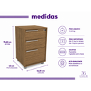 Ver imagem 3 de Gaveteiro Escritório Organizador 3 Gavetas com Rodízios e Chave Faria Lima Castanho Madeirado