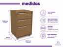 Ver imagem 3 de Gaveteiro Escritório Organizador 3 Gavetas com Rodízios e Chave Faria Lima Castanho Madeirado
