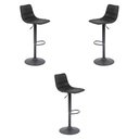 Ver imagem 1 de Kit 3 Banquetas Decorativas Travis Pu com Regulagem de Altura Base Disco C/apoio para Os Pés Preto G