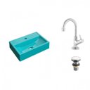 Ver imagem 2 de Kit Cuba Q45 com Torneira 1198 Metal e Válvula Click 1 Pol. 1/2 Compace