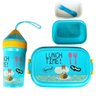 Kit Marmita Pote Infantil com Talher Copo Lancheira Escolar Azul - 1