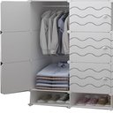 Ver imagem 6 de Guarda Roupa Modular Armario Organizador Arara Cabideiro Decorativo Estante Compacta