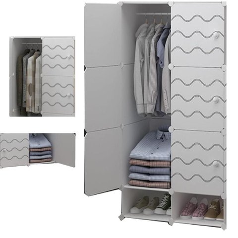 Guarda Roupa Modular Armario Organizador Arara Cabideiro Decorativo Estante Compacta