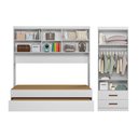 Ver imagem 3 de Dormitório Ônix Guarda Roupa, Aéreo 4 Portas e Bicama Flex Branco com Colchões Supreme D20 -