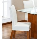 Ver imagem 2 de Kit de Capas de Cadeira Estofada 6 Lugares Mesa de Jantar Protege Muda a Decoração Malha Helanca Lis