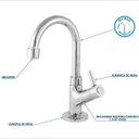 Ver mais imagens de Kit Cuba Q45 com Torneira 1198 Metal e Válvula Click 1 Pol. 1/2 Compace