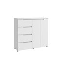 Ver imagem 6 de Cômoda Grande 119x130 cm 4 Gavetas 2 Portas Riviera Branco 100% MDF Casamia