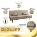 Ver imagem 5 de Sofá Cama Silver 3 Lugares Reclinável Suede Bege 1,92 - Star Confort