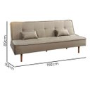 Ver imagem 4 de Sofá Cama Silver 3 Lugares Reclinável Suede Bege 1,92 - Star Confort
