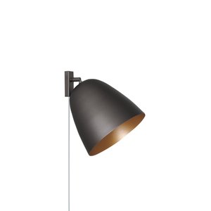 LUMINÁRIA ARANDELA COM TOMADA LUNA 1LAMP E27 GRAFITE/GOLD - 3125/AR GRF/GLD