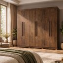 Ver imagem 1 de Guarda Roupa Casal Roupeiro 6 Portas 2 Gav Quarto Imbuia