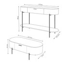 Ver imagem 5 de Conjunto Aparador Decorativo Amanda 1 Gaveta e Mesa de Centro Bento 1 Gaveta Pés Metálicos Dourados