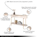 Ver imagem 3 de Conjunto Aparador Decorativo Amanda 1 Gaveta e Mesa de Centro Bento 1 Gaveta Pés Metálicos Dourados