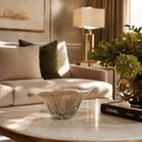 Ver imagem 2 de Centro de Mesa em Murano na Cor Branco com Detalhes em Dourado - 10x21x15,5cm