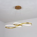 Ver imagem 3 de Lustre Led Pendente Infinito Moderno Luxo Bivolt 45w Dourado Brinovar