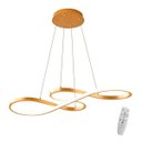 Ver imagem 1 de Lustre Led Pendente Infinito Moderno Luxo Bivolt 45w Dourado Brinovar