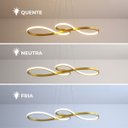 Ver imagem 6 de Lustre Led Pendente Infinito Moderno Luxo Bivolt 45w Dourado Brinovar