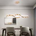 Ver imagem 2 de Lustre Led Pendente Infinito Moderno Luxo Bivolt 45w Dourado Brinovar