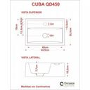 Ver mais imagens de Kit Cuba Q45 com Torneira Luxo 1195 Metal Válvula 1 Pol. Sifão Pvc e Flexível Compace