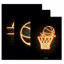 Ver imagem 3 de Kit 3 Quadro Decorativo Bola Basquete Moderno Quarto Sala Qualidade Premium 28x20cm