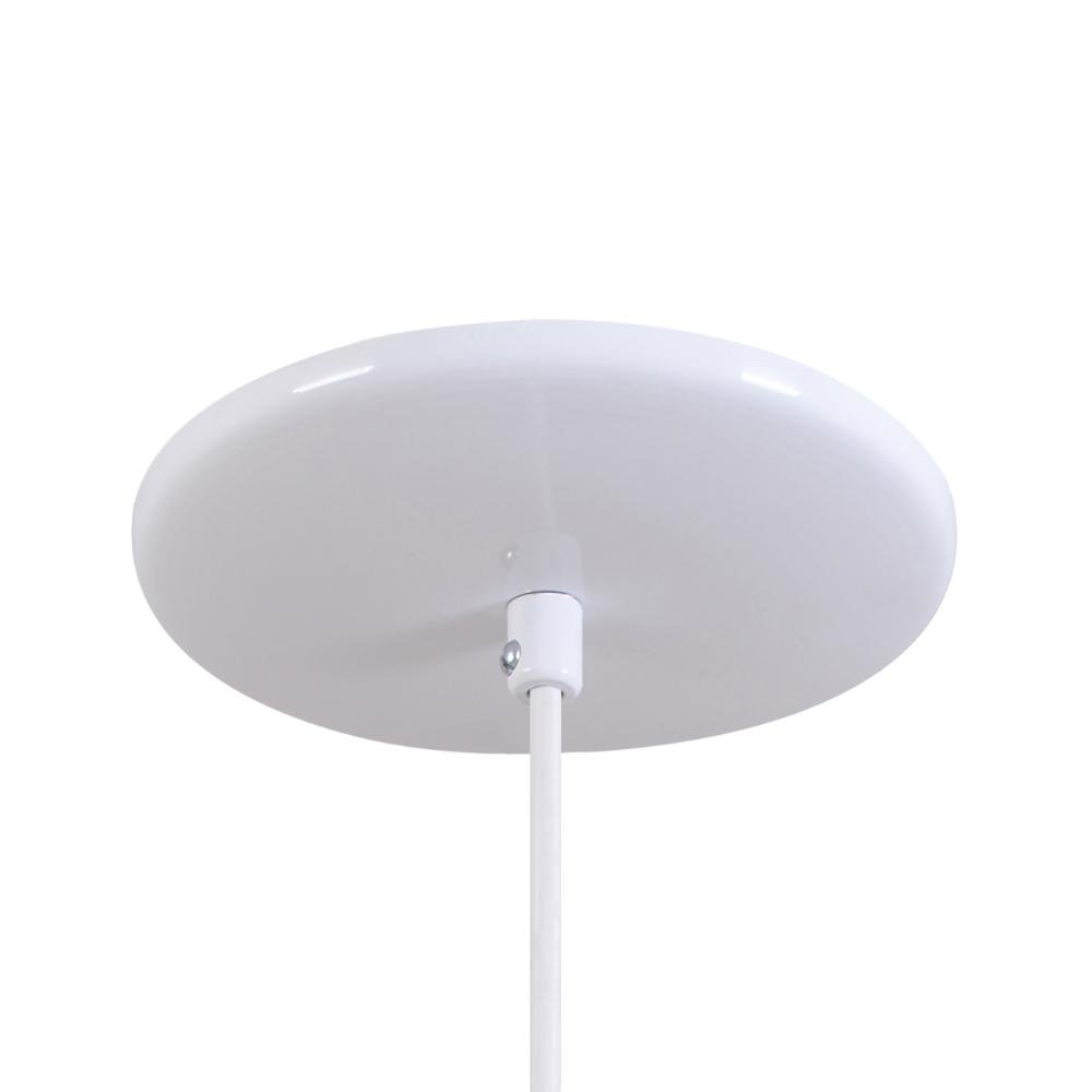 Pendente Meia Lua 50cm Luminária Alumínio Branco Brilhante C/ Cobre - 2