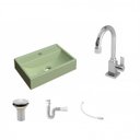 Ver imagem 2 de Kit Cuba Q45 com Torneira Luxo 1195 Metal Válvula 1 Pol. Sifão Pvc e Flexível Compace