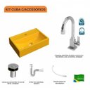 Ver imagem 3 de Kit Cuba Q45 com Torneira Luxo 1195 Metal e Válvula Click 1"b Pol. Sifão Pvc e Flexível Compace