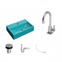 Ver imagem 2 de Kit Cuba Q45 com Torneira Luxo 1195 Metal e Válvula Click 1"b Pol. Sifão Pvc e Flexível Compace