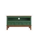 Ver imagem 4 de Rack para TV 43 Polegadas Madeira Maciça 3 Gavetas Rústico 113,8cm Verde - Apaixone & Decore
