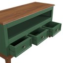 Ver imagem 3 de Rack para TV 43 Polegadas Madeira Maciça 3 Gavetas Rústico 113,8cm Verde - Apaixone & Decore