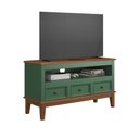 Ver imagem 1 de Rack para TV 43 Polegadas Madeira Maciça 3 Gavetas Rústico 113,8cm Verde - Apaixone & Decore