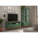 Ver imagem 5 de Rack para TV 43 Polegadas Madeira Maciça 3 Gavetas Rústico 113,8cm Verde - Apaixone & Decore