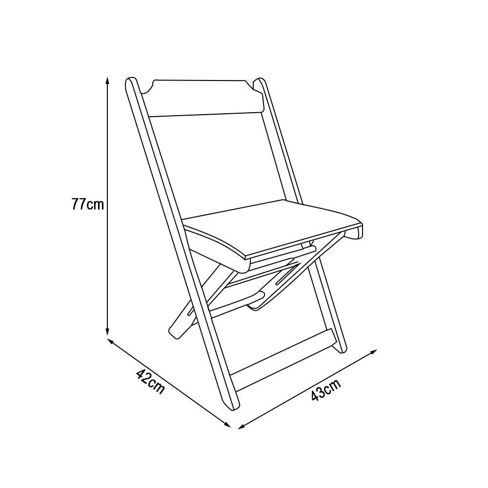 Cadeira de Bar Dobrável de Madeira Estofada Marrom Natural - 3