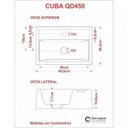 Ver imagem 7 de Kit Cuba Q45 com Torneira Luxo 1195 Metal e Válvula Click 1"b Pol. Sifão Pvc e Flexível Compace
