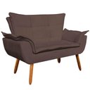 Ver imagem 2 de Kit 01 Namoradeira e 02 Poltronas Opala Suede Pés Palito