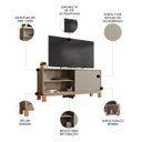 Ver imagem 7 de Rack Bancada para Tv 45 Pol 136cm Lucca Areia/freijó C01 - Mpozenato