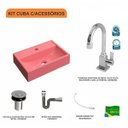 Ver imagem 3 de Kit Cuba Q45 com Torneira Luxo 1195 Metal e Válvula Click 1"b Pol. Sifão Cromado e Flexível Compace
