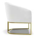 Ver imagem 4 de Kit 02 Poltronas Stella Corino Branco Base Industrial Dourada - D’Rossi